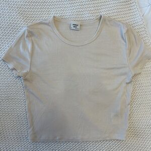 Sunday Best Women's Short Sleeve Ribbed Tee in Cream